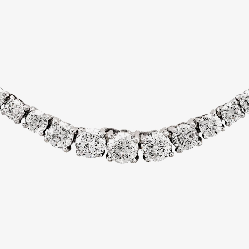 18ct White Gold 5.00ct Diamond Graduating Necklace THN24356-500