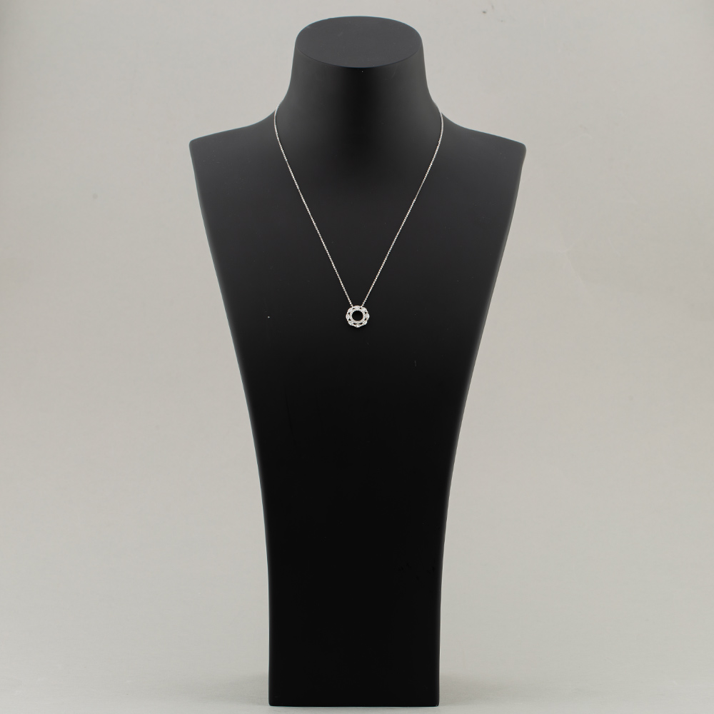 18ct White Gold 0.66ct Marquise & Brilliant Cut Diamond Circle Pendant Necklace P38157GW18DD