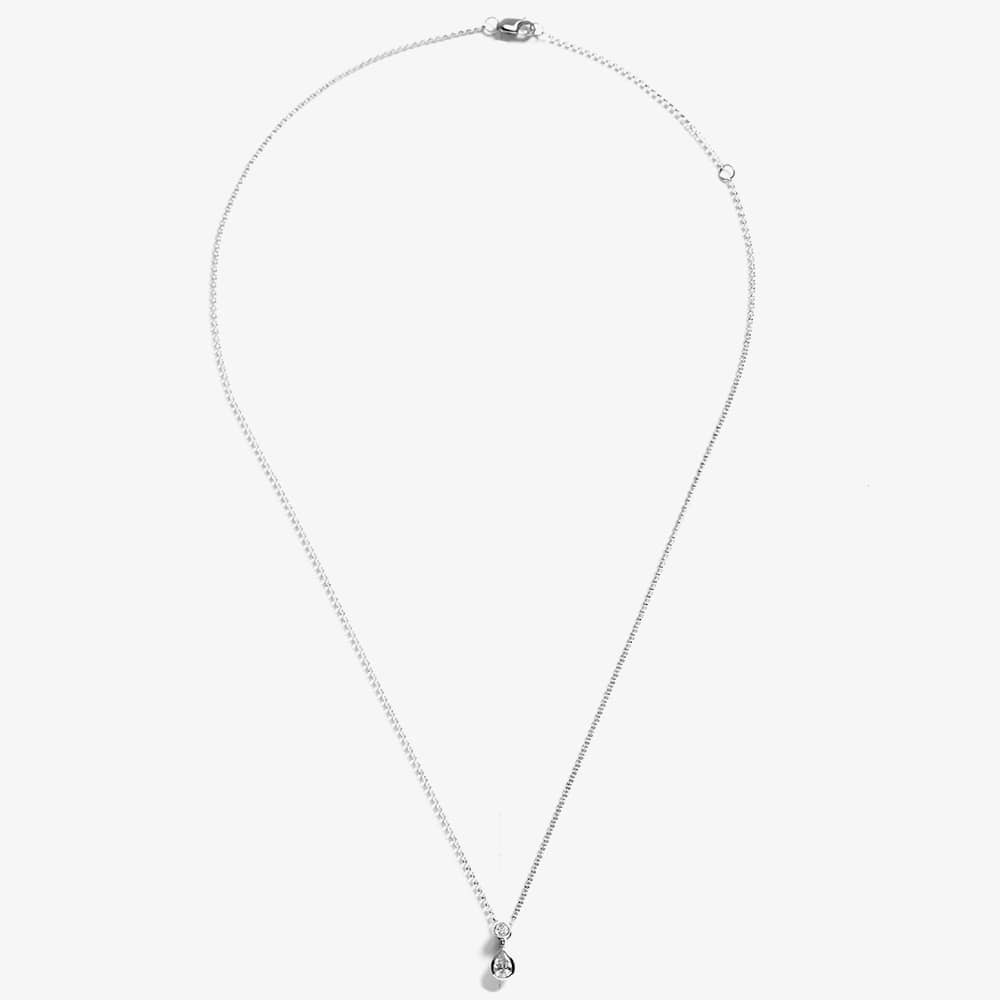 18ct White Gold 0.31ct Pear & Brillaint Cut Diamond Dropper Necklace P22430GW18DD