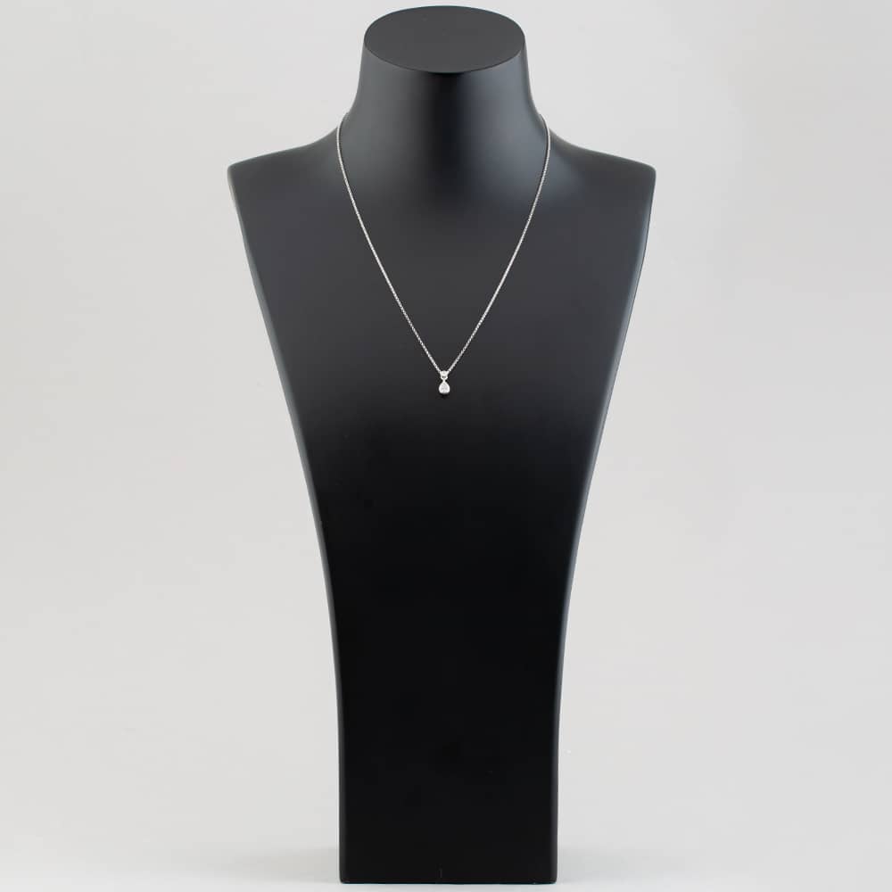 18ct White Gold 0.31ct Pear & Brillaint Cut Diamond Dropper Necklace P22430GW18DD
