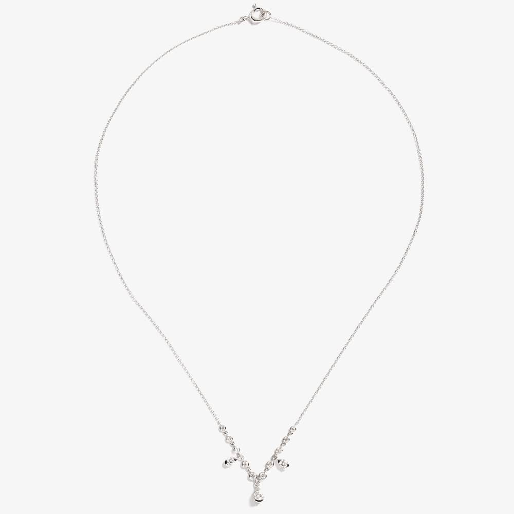 18ct White Gold 0.52ct Brilliant Cut Diamond Dropper Necklet FZAY 18KW
