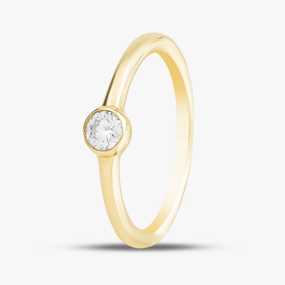 Product photograph of 14ct Yellow Gold 0 18ct Brilliant Cut Diamond Solitaire Ring Rc39107ky14dd from The Jewel Hut