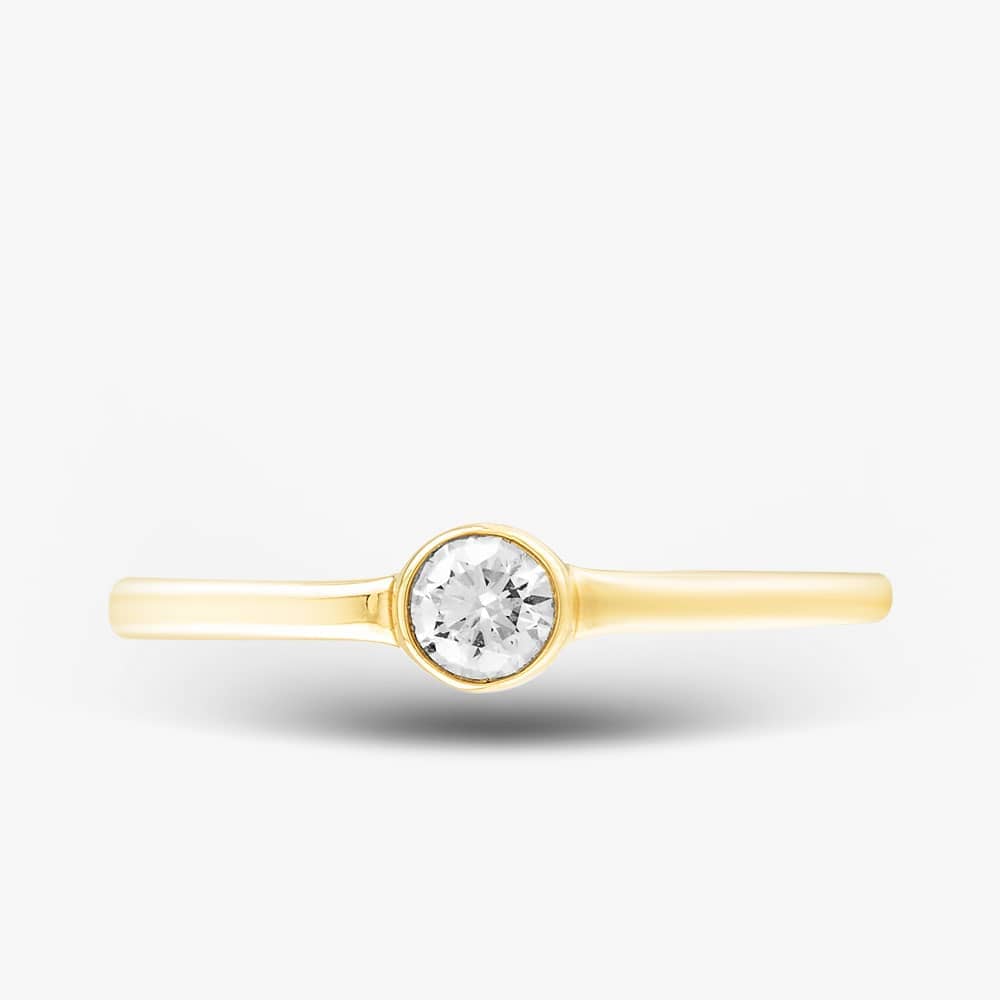 14ct Yellow Gold 0.18ct Brilliant Cut Diamond Solitaire Ring RC39107KY14DD