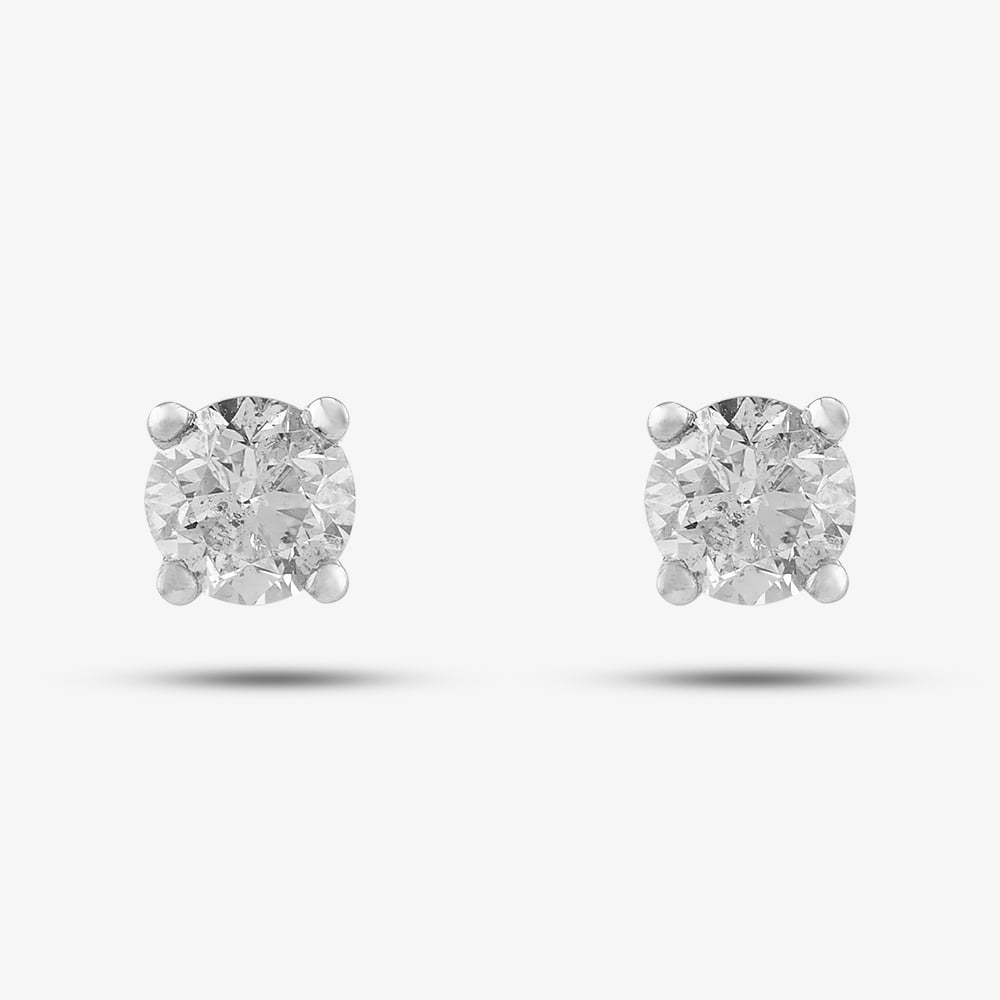 Platinum 1.00ct Brilliant Cut Diamond Stud Earrings 5035E/PL/DQD100