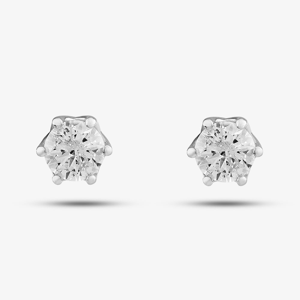 Platinum 0.80ct Brilliant Cut Diamond Stud Earrings 5639E/PL/QD80