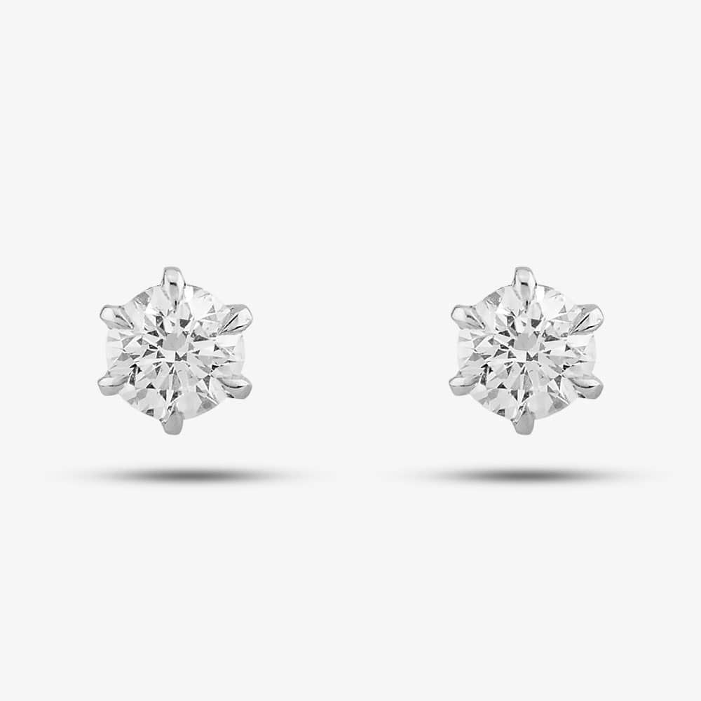 Platinum 1.00ct Brilliant Cut Diamond Stud Earrings ERG1108(5.0)