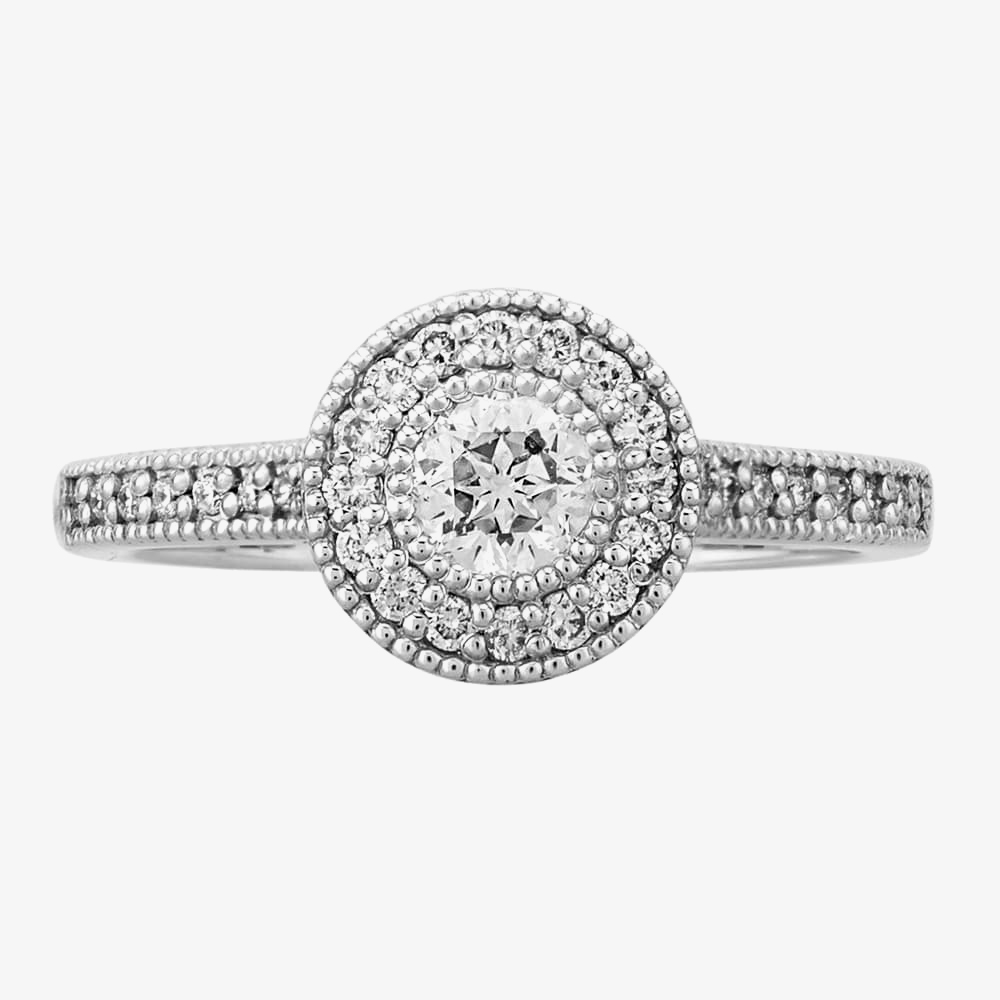 Mastercut Vintage 18ct White Gold 0.30ct Diamond Cluster Ring C6RG003 030W
