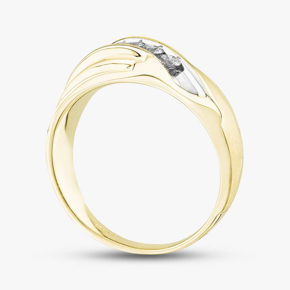 9ct Yellow Gold 0.50ct Brilliant Cut Diamond Crossover Ring THR39782-50 (YG)