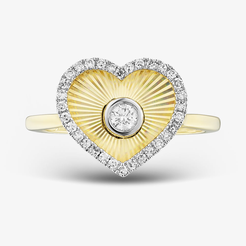 Pure Brilliance 9ct Yellow Gold 0.20ct Diamond Heart Ring THR48571-20SF (YG)