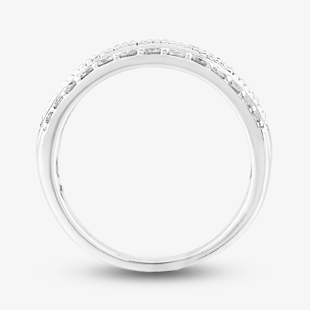 9ct White Gold 1.00ct Diamond Multi-set Three Row Ring THR18910-100 WG