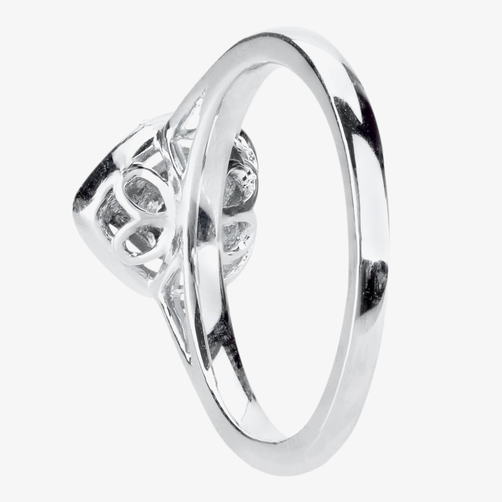 9ct White Gold 0.25ct Diamond Heart Cluster Ring THR10927-25