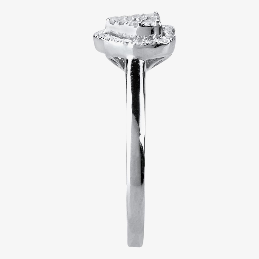 9ct White Gold 0.25ct Diamond Heart Cluster Ring THR10927-25