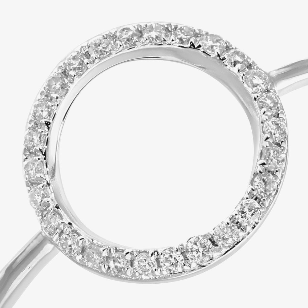9ct White Gold Diamond Open Circle Ring DR1507W