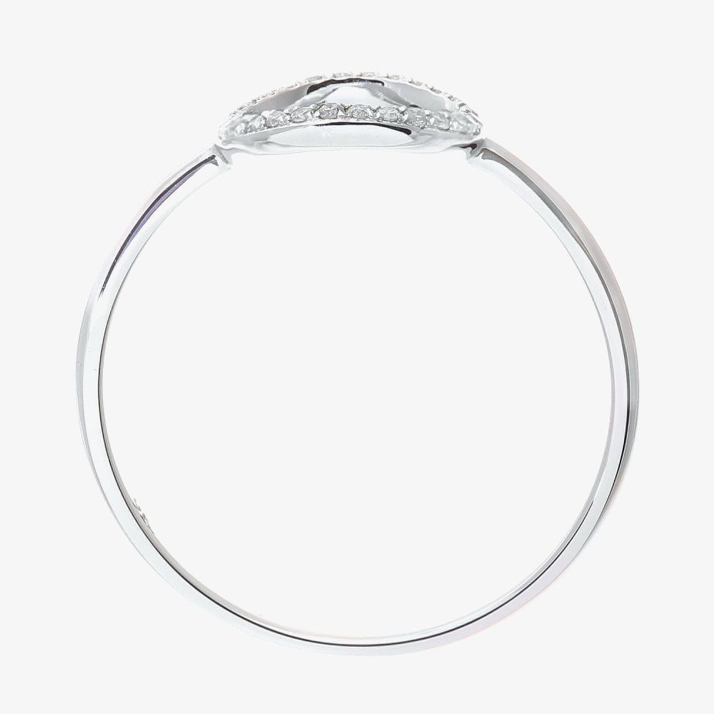 9ct White Gold Diamond Open Circle Ring DR1507W