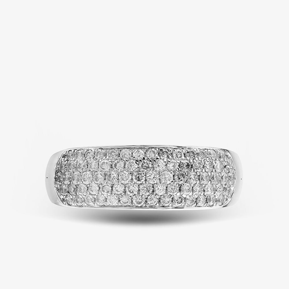 9ct White Gold 1.00ct Diamond Pave Ring THR2910-100 9Kw 