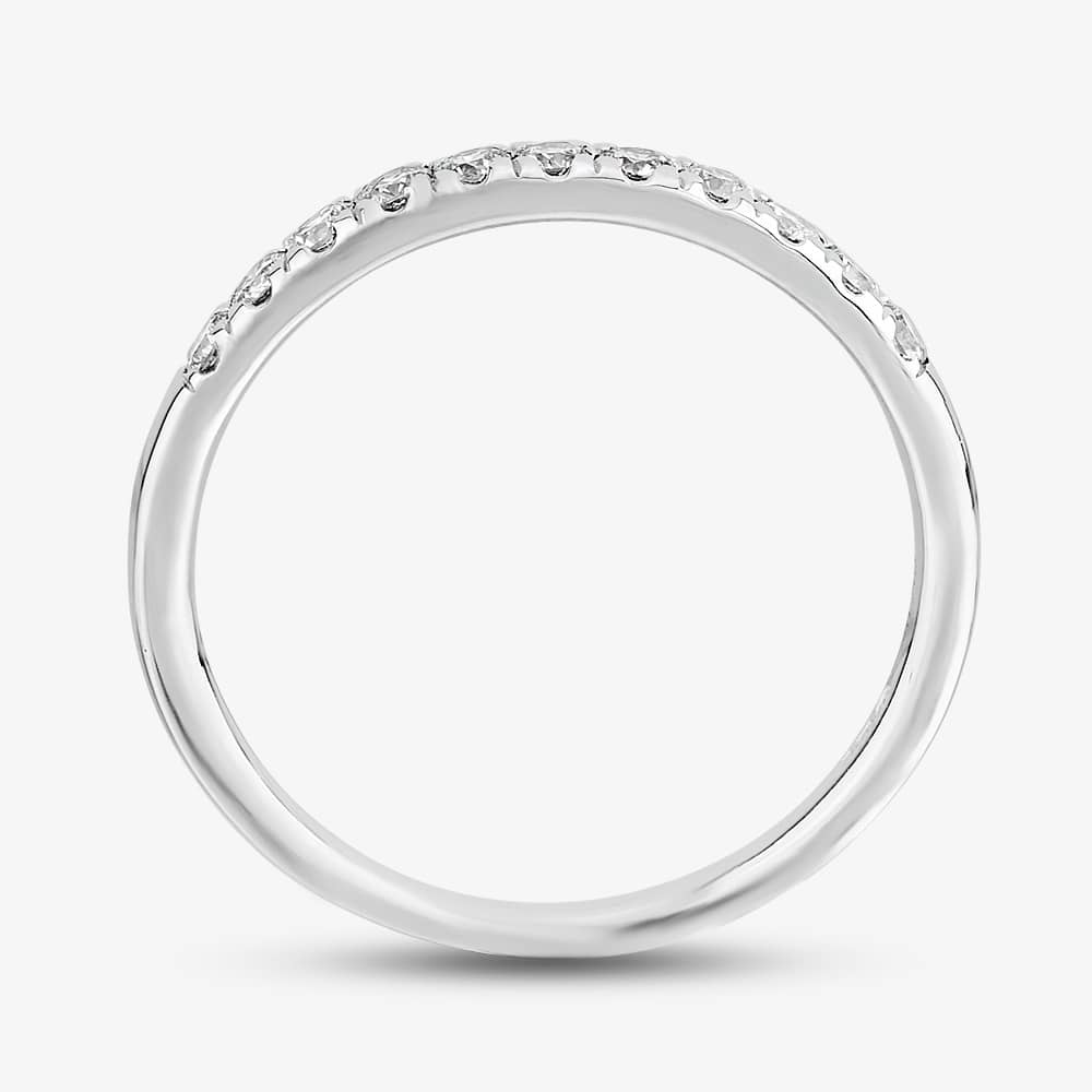 9ct White Gold 0.33ct Diamond Pave Set Half Eternity Ring THR15238-33Tp
