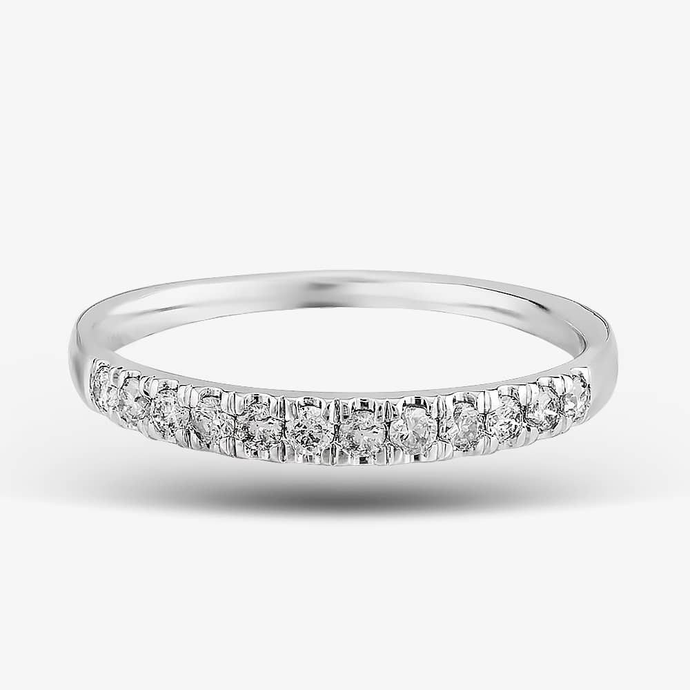 9ct White Gold 0.25ct Diamond Pave Set Half Eternity Ring THR15238-25TP