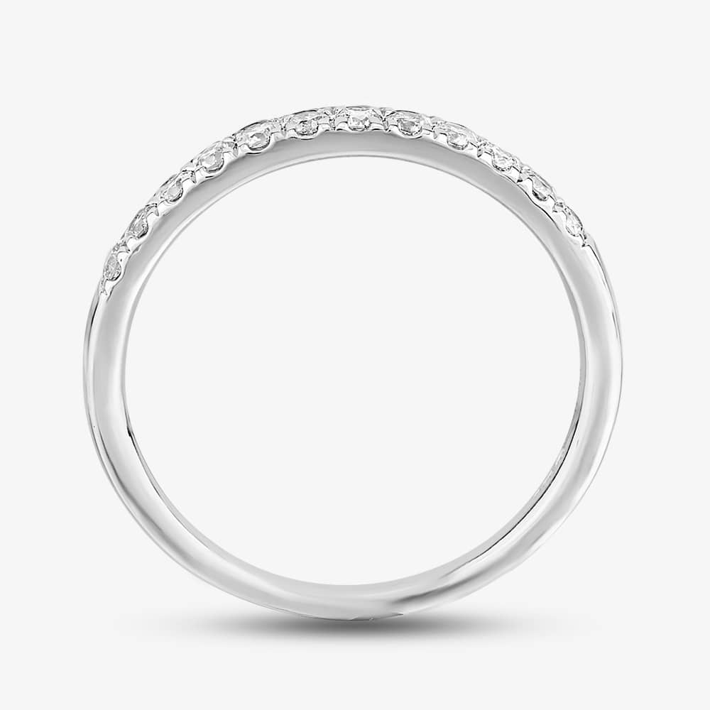 9ct White Gold 0.25ct Diamond Pave Set Half Eternity Ring THR15238-25TP