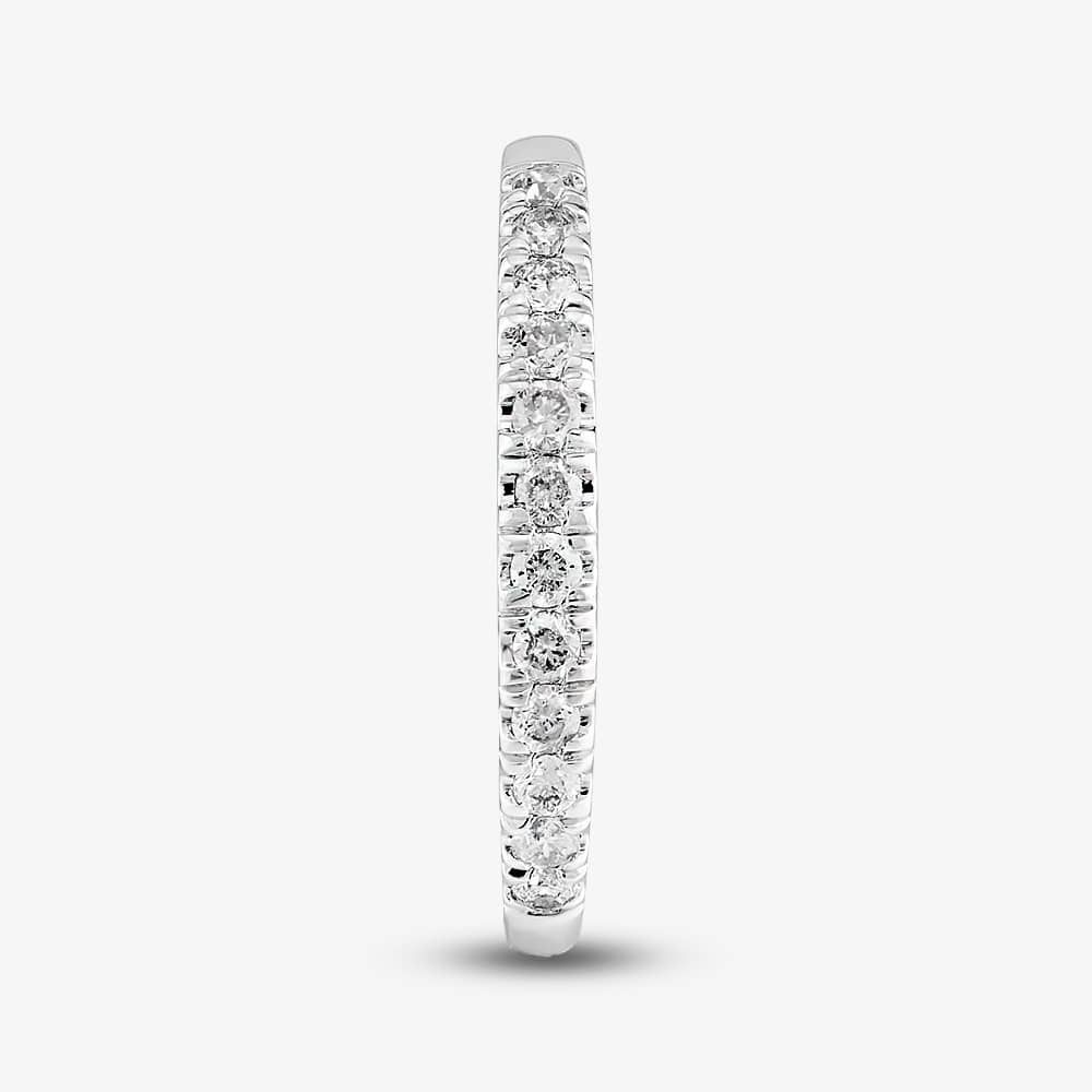 9ct White Gold 0.25ct Diamond Pave Set Half Eternity Ring THR15238-25TP