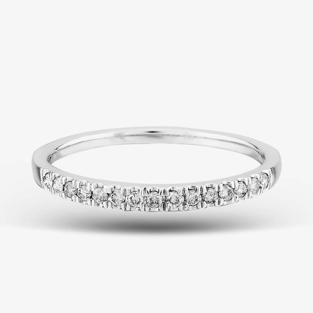 9ct White Gold 0.15ct Diamond Pave Set Half Eternity Ring THR15238-15TP
