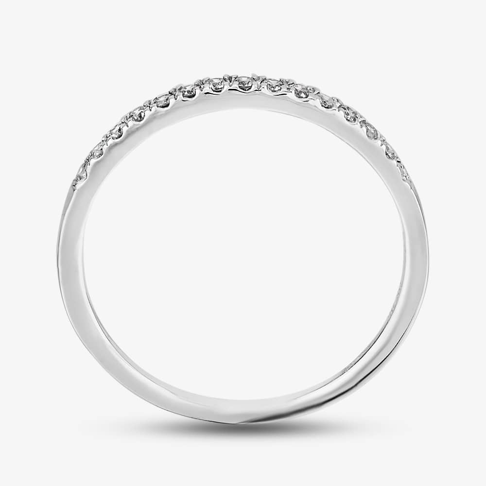 9ct White Gold 0.15ct Diamond Pave Set Half Eternity Ring THR15238-15TP