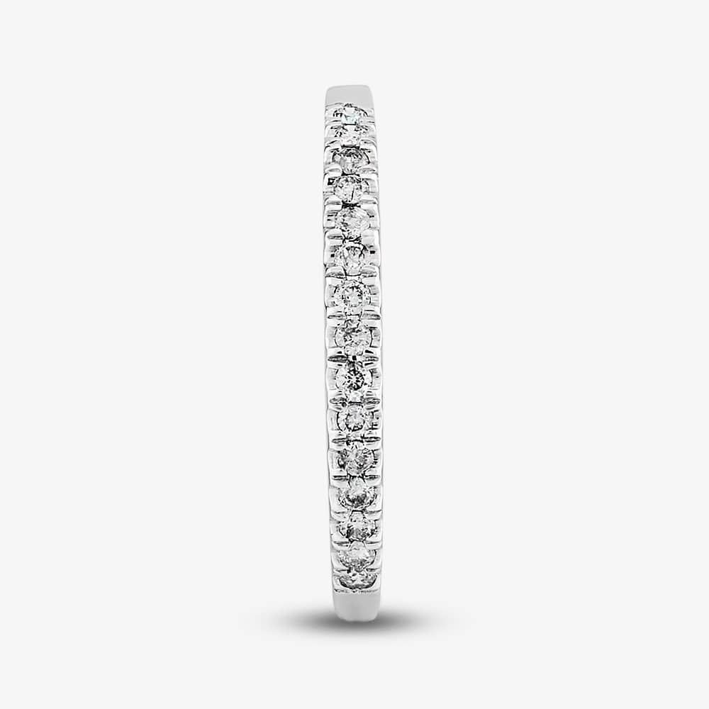 9ct White Gold 0.15ct Diamond Pave Set Half Eternity Ring THR15238-15TP