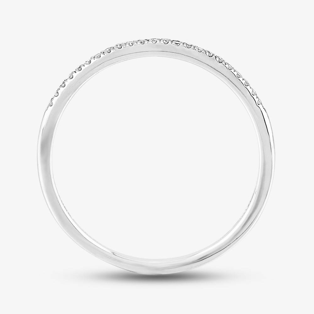 9ct White Gold 0.08ct Diamond Pave Set Half Eternity Ring THR15238-08