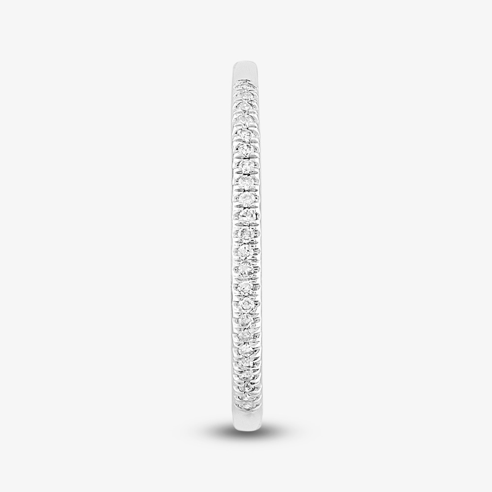 9ct White Gold 0.08ct Diamond Pave Set Half Eternity Ring THR15238-08
