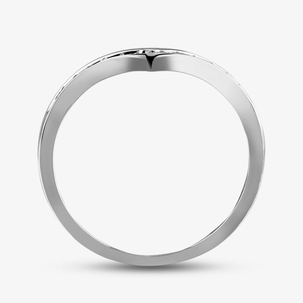 9ct White Gold 0.12ct Diamond Wishbone Half Eternity Ring THR14730