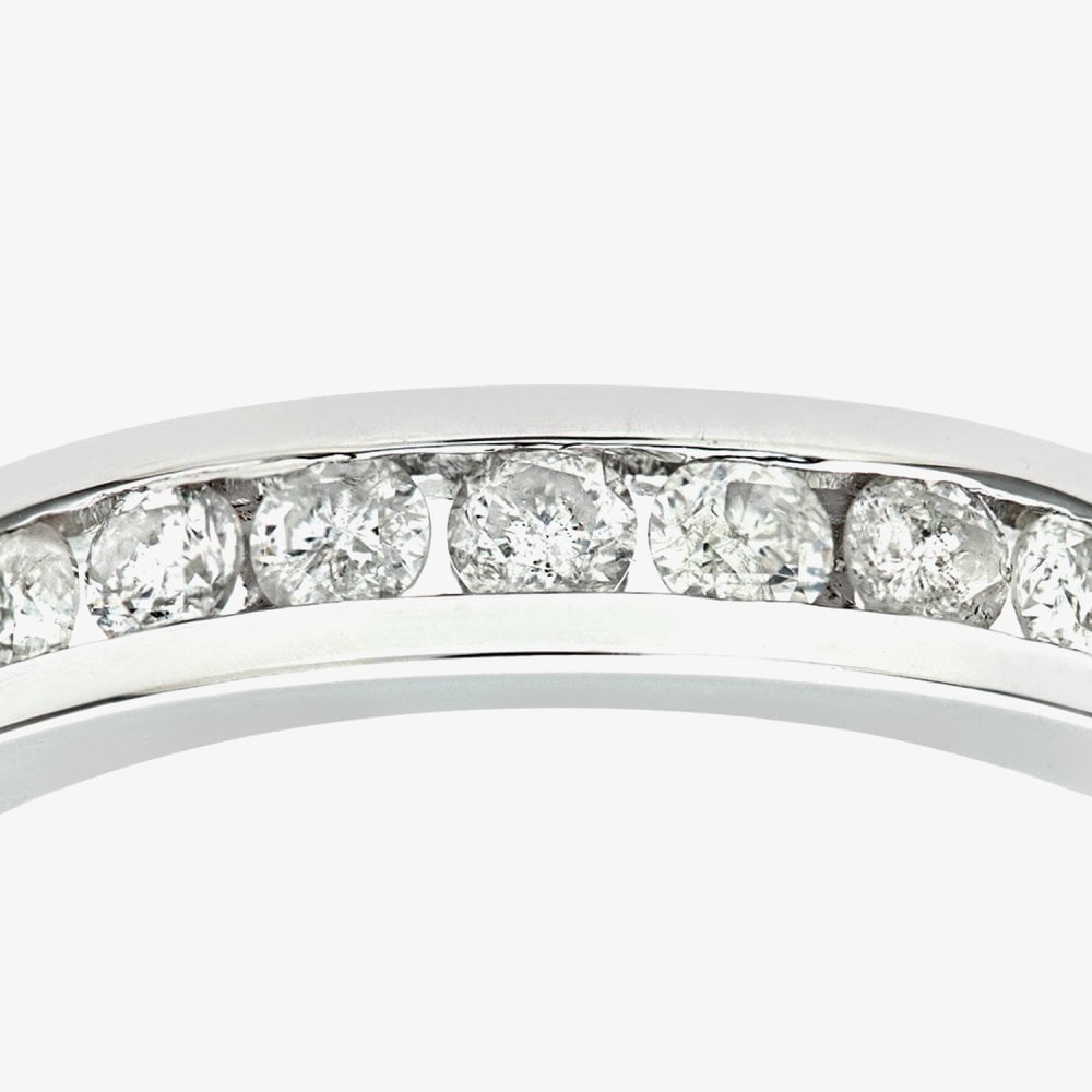 9ct White Gold 0.50ct Diamond Channel Set Half Eternity Ring PR03701W