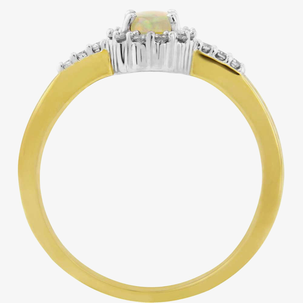 9ct Opal and Diamond Cluster Ring DOR341