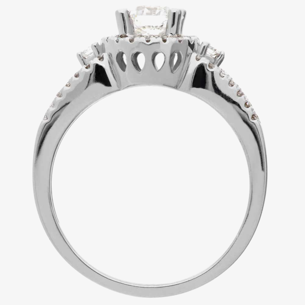 Arctic Circle Diamonds 18ct White Gold 1.01ct Round Brilliant Diamond Cluster Ring UKR11008/100