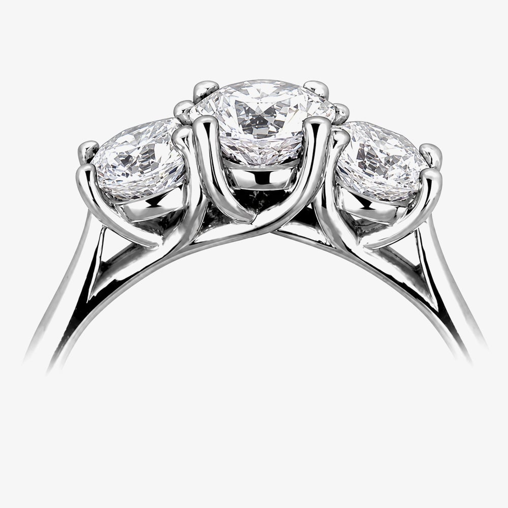 1888 Collection Platinum 1.50ct Certificated Brilliant Cut Three Stone Ring R3-145(1.50CT PLUS)