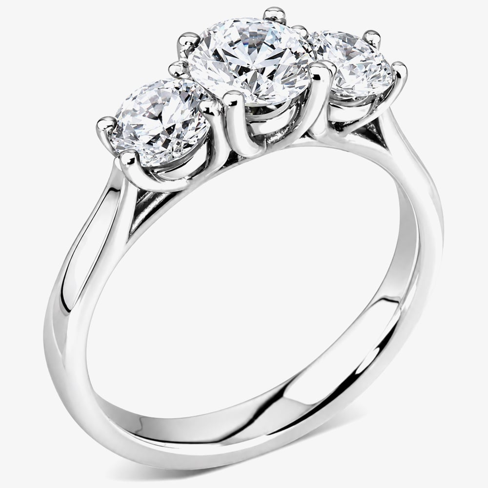1888 Collection Platinum 1.50ct Certificated Brilliant Cut Three Stone Ring R3-145(1.50CT PLUS)