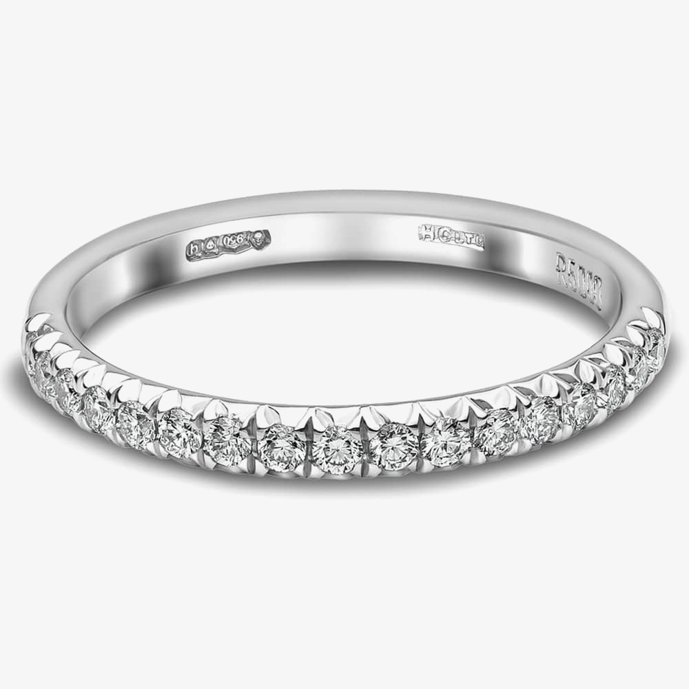 Product photograph of Platinum 0 38ct Diamond Half Eternity Ring 10h4a-p001 from The Jewel Hut