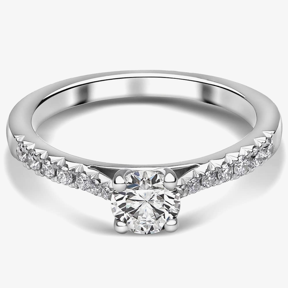 Product photograph of Platinum Diamond Four Claw Solitaire Ring 01g4k-p001 from The Jewel Hut