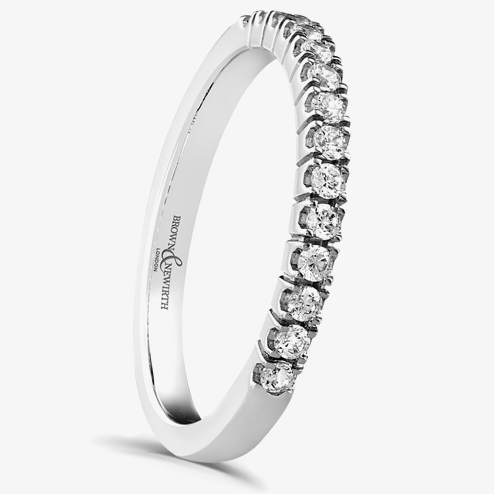 Product photograph of Brown Amp Newirth Brown Amp Newirth Platinum Claw 0 25ct Diamond Hlaf Eternity Ring Het178 Plt Lds M from The Jewel Hut