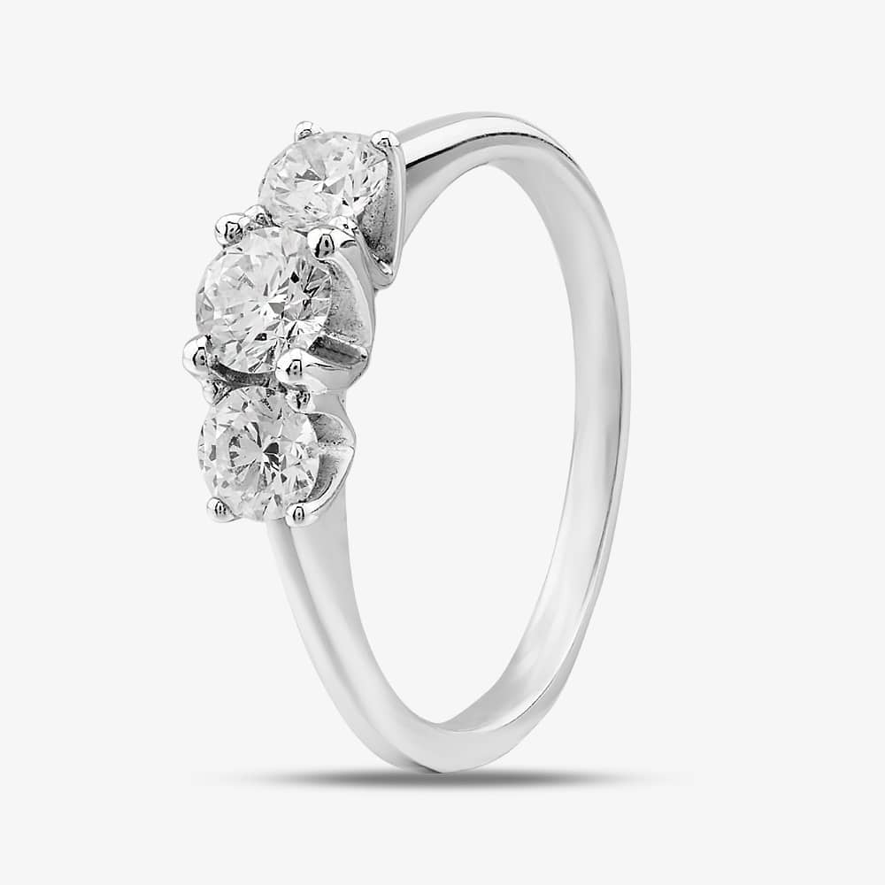Product photograph of Platinum 0 54ct Diamond Three Stone Ring 3166 54-p from The Jewel Hut