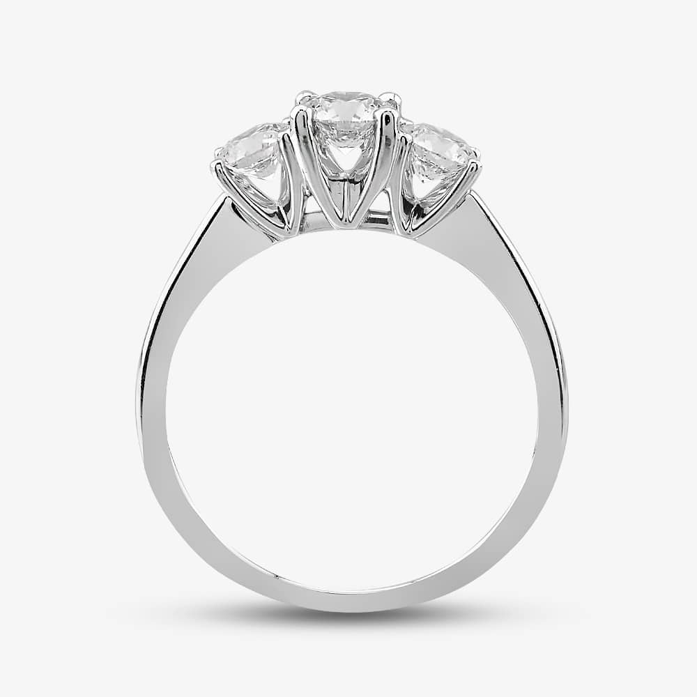  Platinum 0.54ct Diamond Three Stone Ring 3166/54-P