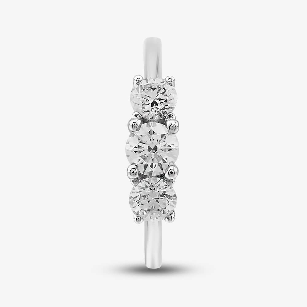  Platinum 0.54ct Diamond Three Stone Ring 3166/54-P