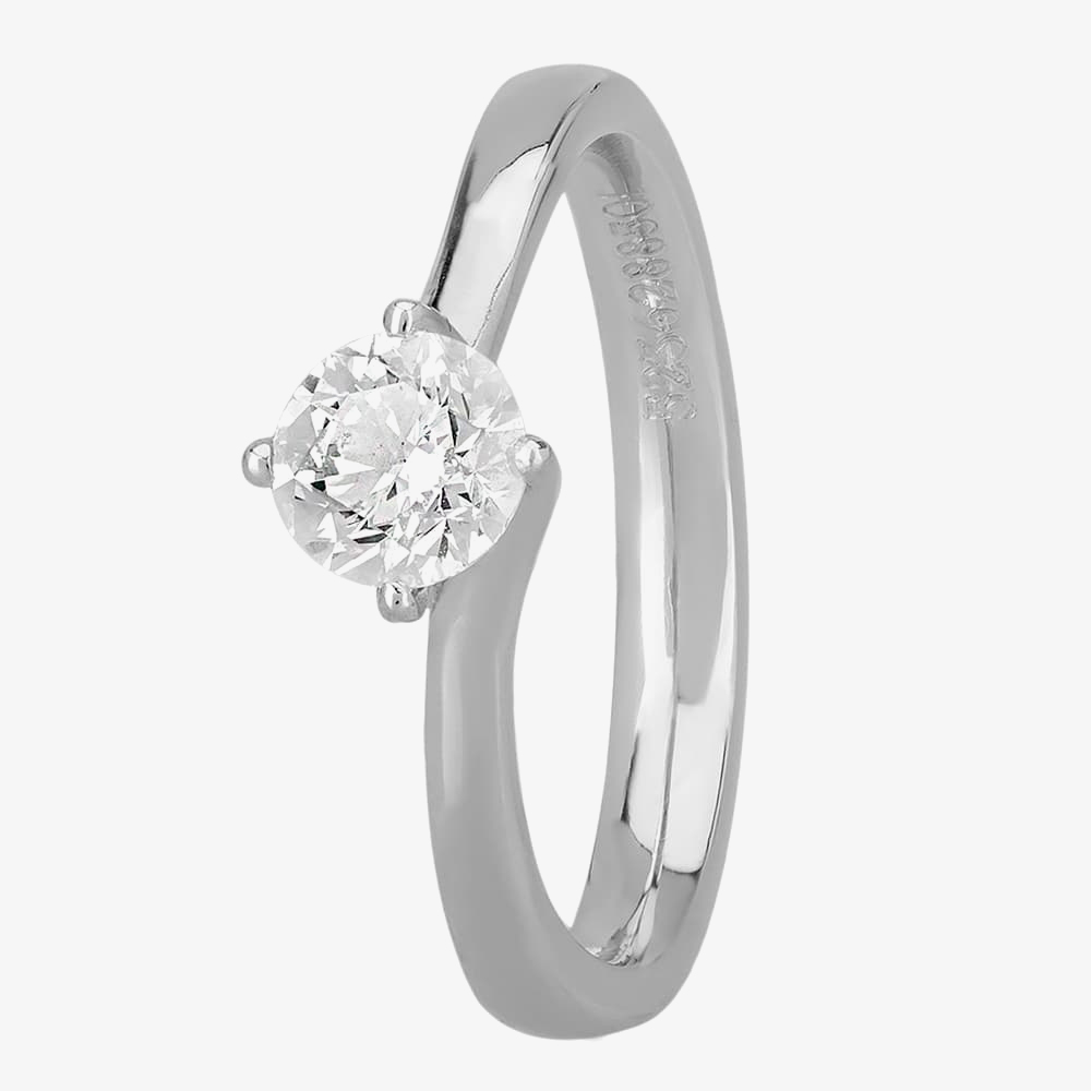 Signature Collection Platinum GIA Certificated Four Claw Diamond Twist Solitaire Ring RI-137(.60CT PLUS)