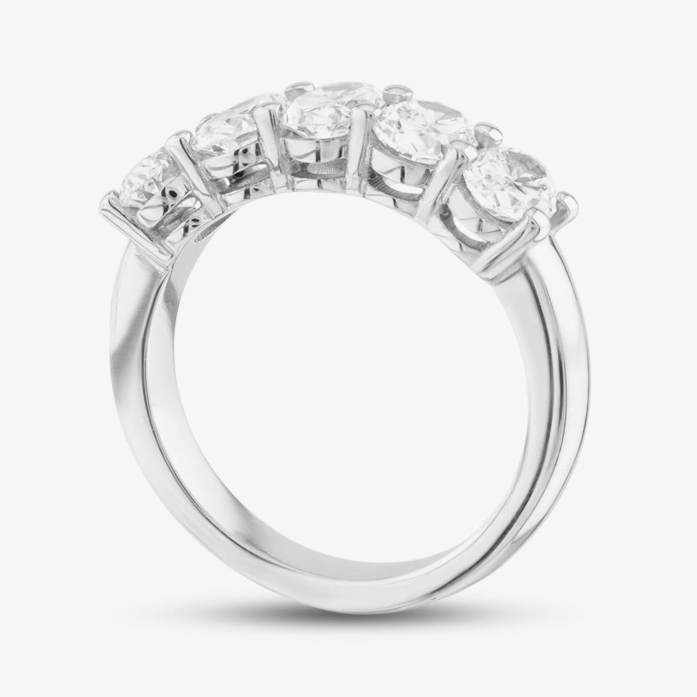 Platinum Certified 2.05ct Oval Cut Diamond Five Stone Ring RN11255