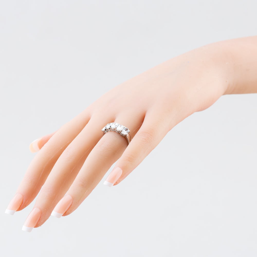 Platinum Certified 2.05ct Oval Cut Diamond Five Stone Ring RN11255