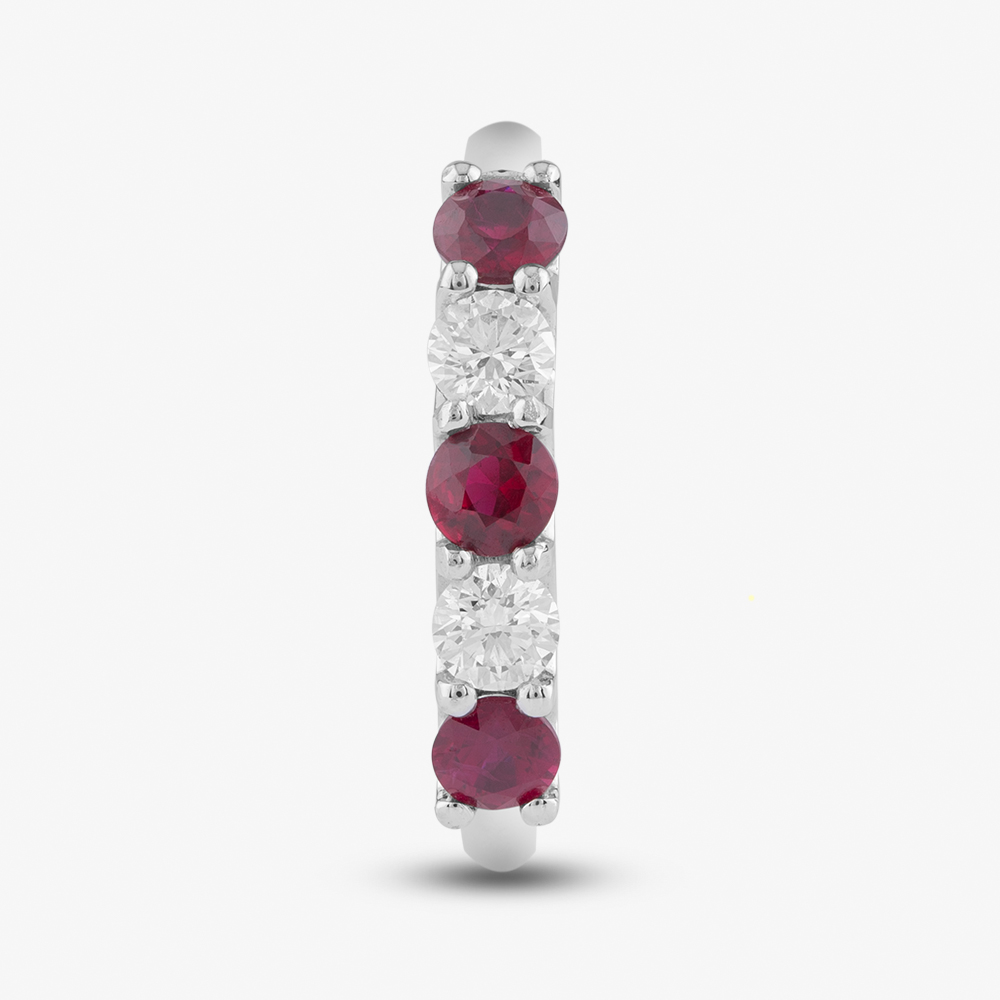 Platinum Brilliant Cut Ruby & Diamond Five Stone Ring 32706 N