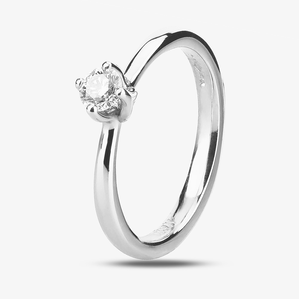 Product photograph of Platinum Four Claw Twist Diamond Solitaire Ring Ri-1153 25ct Plus - H Si1-0 27ct from The Jewel Hut