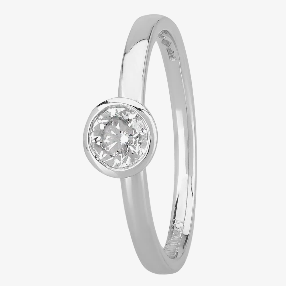 Product photograph of 1888 Collection Platinum 0 40ct Diamond Solitaire Ring Ri-1244 40ct Plus - F Si2 0 40ct from The Jewel Hut