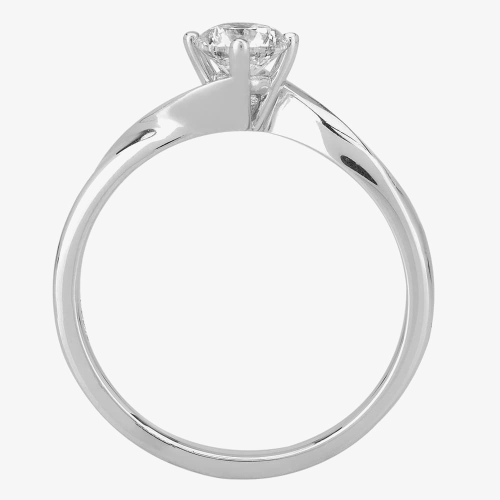 1888 Collection Platinum 0.50ct Certificated Brillianr Cut Twist Solitaire Ring RI-1027(.50CT PLUS)