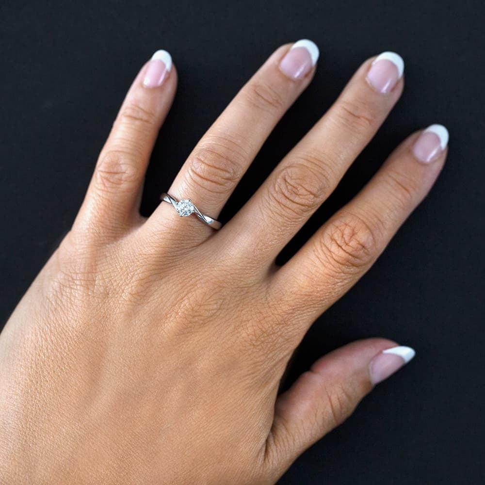1888 Collection Platinum 0.50ct Certificated Brillianr Cut Twist Solitaire Ring RI-1027(.50CT PLUS)