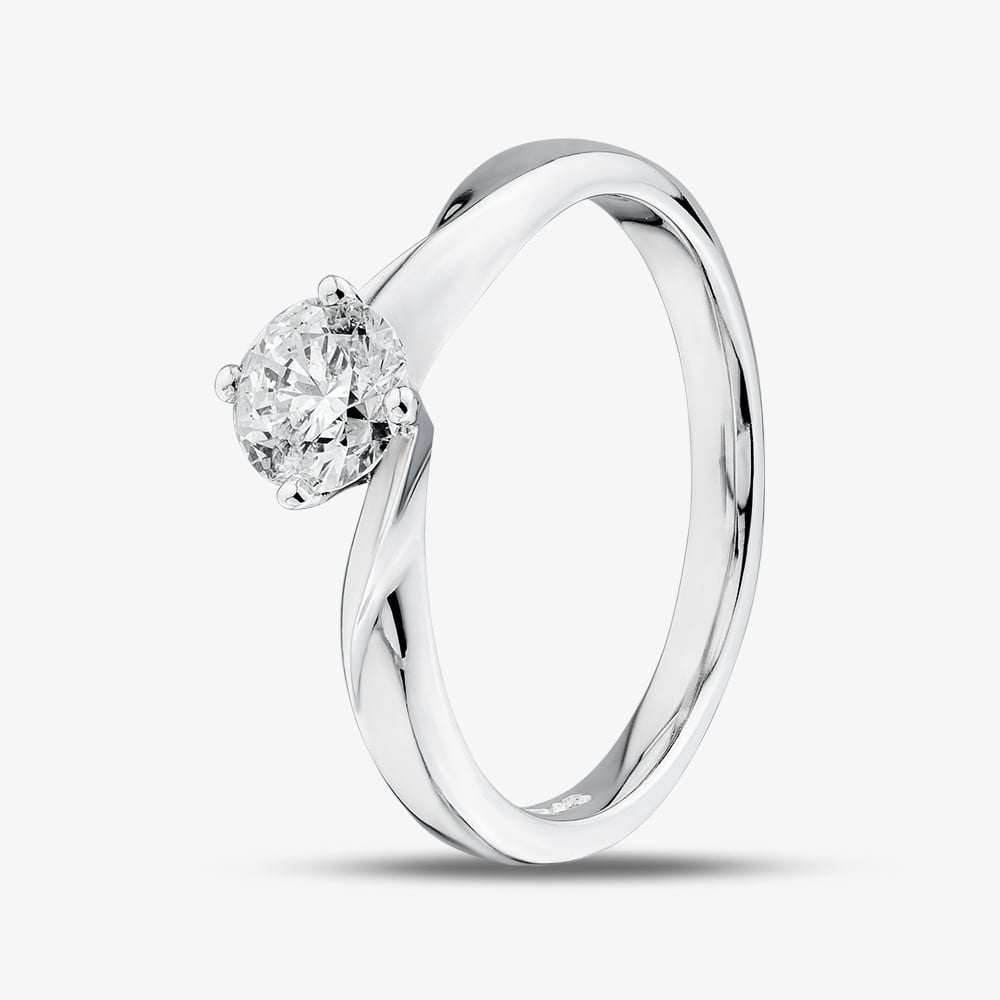 1888 Collection Platinum 0.60ct Diamond Twisted Solitaire Ring RI