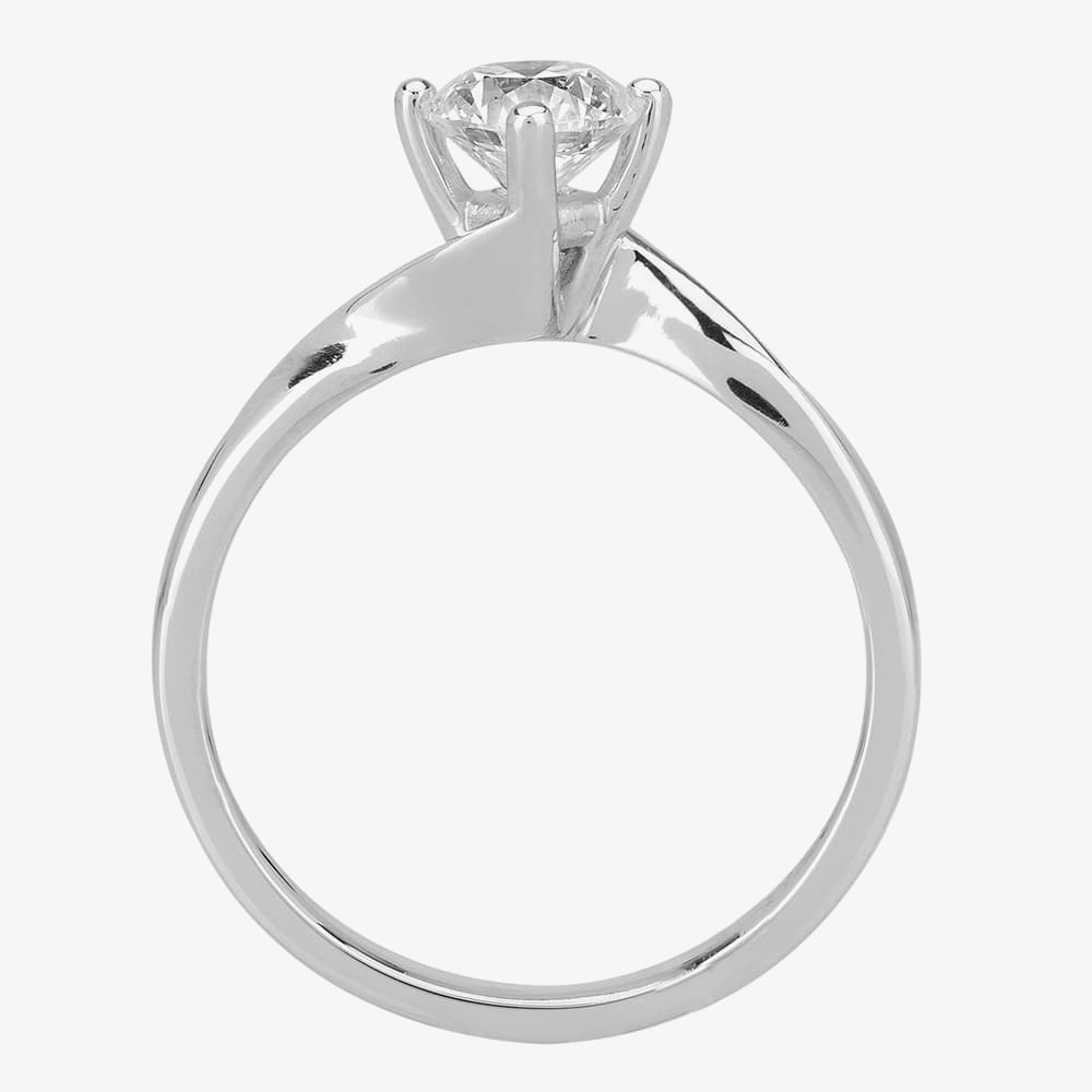 1888 Collection Platinum 0.70ct Certificated Brilliant Cut Diamond Twist Solitaire Ring RI-1027(.70CT PLUS)